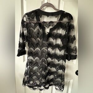 Solitaire Swim black lace cover-up.